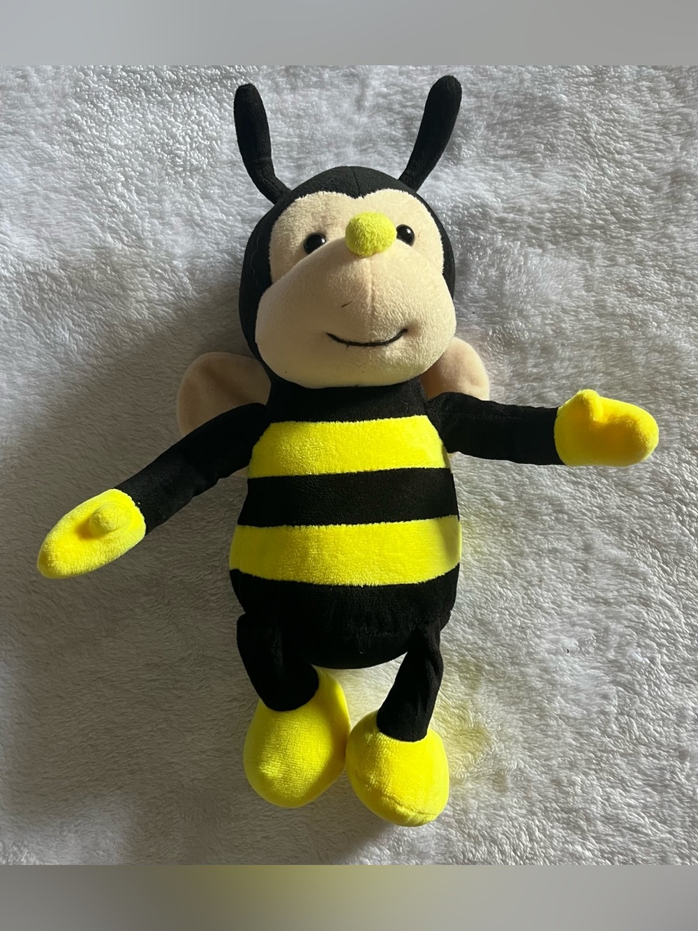 Plush Nana The Bee with Smile Face and Yellow Wings Bumblebee Animal Shaped Soft